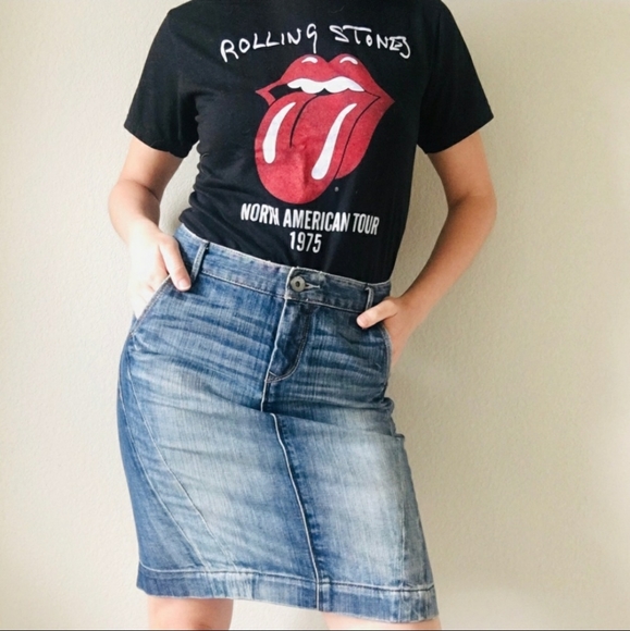 Express distressed denim pencil skirt - Picture 10 of 12